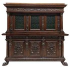 Antique Sideboard  Italian Renaissance Revival  Carved  Walnut  Late 1800 s 