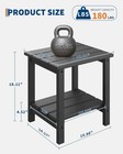 In outdoor 18  H Portable Hdpe Side Table Small Square Patio Weather Resistant