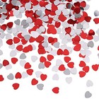 Red And Silver Heart Confetti Metallic For Valentine  Wedding Party Table