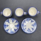 Vintage 1950s Delft Blue White Windmill Mini Tea Set Hand-painted Miniature