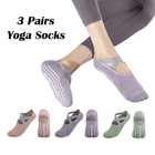 3 Pairs Yoga Socks For Women Non-slip Grips Straps For Added Balance And Stabili