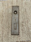 2 1 8  X 8 3 8  Antique Exterior Cast Brass Door Knob Plate
