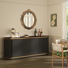 63  Diagonal Fluted Sideboard Cabinet W  Storage 4-door Buffet Credenza Tv Stand
