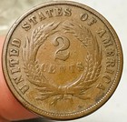 1869 Two Cent Piece 2c Ungraded Post Civil War Date Us Copper Coin Cc24438