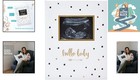 Hello Baby First 5  Memory Book  Gender-neutral  Black   Gold Polka Dot