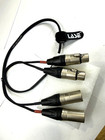 Lase 3 Ft Dual Mike Cable W  Neutrik Nc3mxx 3-pin Xlr Male To Nc3fxxx Female