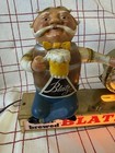 1950s Blatz Beer Barrel Man Lighted Bar Sign   Clock Nice   Metal Not Plastic