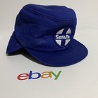 Vtg Santa Fe Railroad Trucker Style Hat K-brand Blue Winter Cap W  Fleece Liner