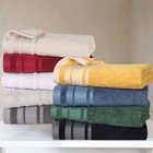 Hays Cotton Solid Dobby Border Plush Medium Weight Assorted 6 Piece Towel Set