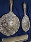 Vtg Towle Silversmiths  Silver Plated 3pc  Dresser Set Mirror Comb   Brush Hong 