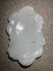 Victorian Milk Glass Vanity Tray Scalloped Scrolled Edge Rose Florals Dish