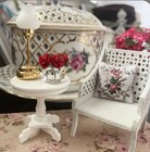 Dollhouse Miniature Table Small Round Side Or End Table White 1 12 Scale