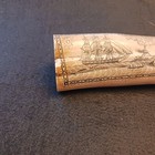 Scrimshaw Faux   the Sachem  Carved Whale Walrus Tooth Tusk 14 Inches    