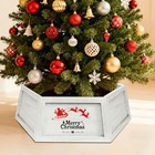 Wooden Christmas Tree Collar  Rustic Burnt X-large Whitewashed Torched Finish