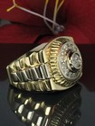 3ctround Cut Lab Created Diamond Cluster Men s Rolex Ring 14k Yellow Gold Finish