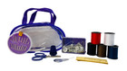 Allary Blue purple Sewing Kit Zipper Pouch Thread Needles Scissors Travel Set