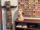 Art Deco Ceramic Female Mannequin Millinery Bust Head Hat Wig Stand Antique Vtg