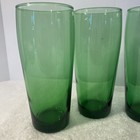 Set Of 4 Vintage Emerald Green 6 1 2    Glasses Tumblers Euc