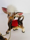 Donkey Family Ceramic Vtg Farm Animal Chain Babies Arnart Porcelain Red Saddle