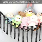 Stuffed Animal Hammock Corner  Hand-knitted Large Plushie Net Large  Black 