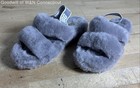 Ugg Fluff Yeah Slide Grey Sheepskin Slipper Sandals Women s Size 7