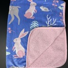 Lambs   Ivy Blue Baby Blanket Pink Sherpa Bunny Gray Deer Mouse Trees Forest 