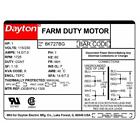 Dayton 6k727 High Torque Farm Duty Motor  Capacitor-start  1 Hp  115 230v Ac 