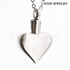 Cross On White Heart Cremation Jewelry Keepsake Pendant Memorial Urn Necklace