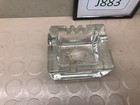 Vintage Clear Glass Ashtray  Heavy Art Deco Square Cube