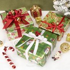 Christmas Wrapping Paper 3 Rolls Green Silver Red Metallic Foil Shine Gift Wrapp