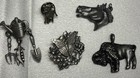 Vintage Pewter Jewelry Pendant Brooch Pin Animal Figurine Lot 