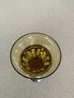 Vtg 1940s Art Deco Farberware Chrome Wine Cordial Cocktail Glass Amber