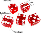 Casino Craps Dice Set - Including 19mm Red Precision Serialized Casino Dice Set 