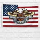Harley Davidson Motorcycle Usa Flag 3x5 Ft Legendary Banner Garden Garage Sign