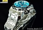 Invicta Men s 48mm Pro Diver Scuba Chronograph Turquoise Dial Silver Tone Watch