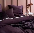 Linen Duvet Cover Deep Plum Aubergine Bedding Set Soft Washed Linen