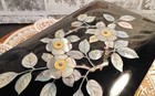 Vintage Black Lacquer Mother Of Pearl Inlay Jewelry Box Collectible