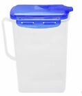 2 Quart Fridge Door Pitcher Slim Design Blue Lid Bpa Free