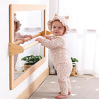 3-position Montessori Shatterproof Safety Baby Mirror W pull Up Handrail  Infant