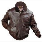 G-1 Us Naval Flight Men s Brown Leather Bomber Jacket Fur Collar Aviator Coat