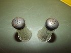 Vintage Pair Cut Glass S   P Shakers With Sterling Silver Tops 3 5 t