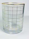 Gold Rim Rocks Glasses Set Of 6 Modern Dot Atomic Style Lowball Barware