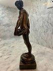 Nude Woman Bronze Statue Signed 20th Century