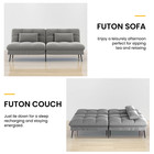 Stylish Gray Comhoma Cloud Comfort Convertible Futon Sofa Bed For Modern Living