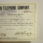 The Mexican Telephone Company Stock Certificate 100 Shares 1899