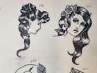 80 s Mike Rollo Malone Traditional Vintage Production Tattoo Flash Sheet 11x14 8