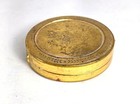 Genuine Art Deco   Art Nouveau 1920s Powder Makeup Golden Compact   Mirror