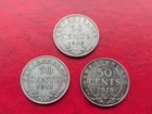 Newfoundland Canada Lot Of 3 Silver 50 Cent Coins - 1909  1911   1918 Tidy Grade