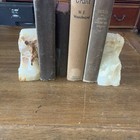 5  Chiseled Natural White Marble Stone Bookends Stone