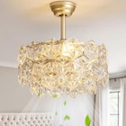 20  Gold Crystal Fandelier Ceiling Fan With Light  Mid-century Chandelier 